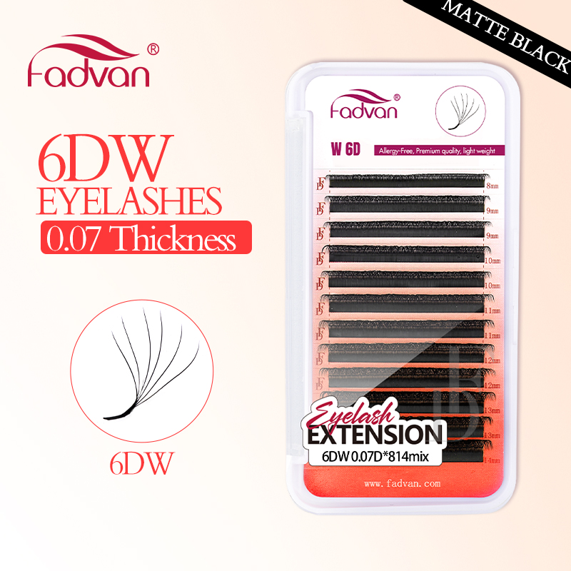 Eyelash Extension Human Hair - FADVAN réel 6D W cils 0.07