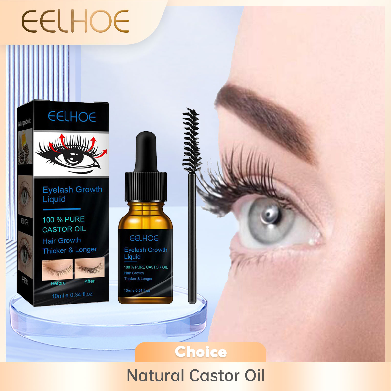 Eyelash Extension Human Hair - Sérum de croissance des cils à